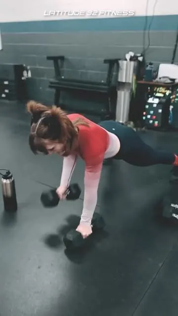 Beginner-friendly dumbbell plank workout at Latitude 32 Fitness